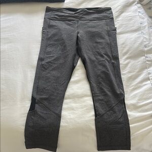 Gray and Black Athletic Leggings cropped